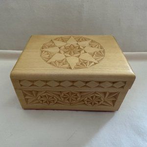 Carved Wood Container Box